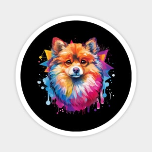 Pomeranian with a splash of color Magnet